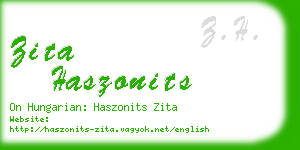 zita haszonits business card